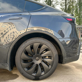 Tessgo 19" Überturbine Style Wheel Covers for Model Y Juniper – Matte Black Hubcaps for Crossflow Wheels, OEM Fit Upgrade