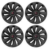 Tessgo 19" Überturbine Style Wheel Covers for Model Y Juniper – Matte Black Hubcaps for Crossflow Wheels, OEM Fit Upgrade