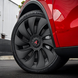 Tessgo 19" Überturbine Style Wheel Covers for Model Y Juniper – Matte Black Hubcaps for Crossflow Wheels, OEM Fit Upgrade