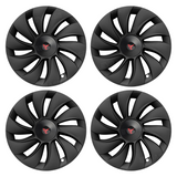 Tessgo 19" Überturbine Style Wheel Covers for Model Y Juniper – Matte Black Hubcaps for Crossflow Wheels, OEM Fit Upgrade