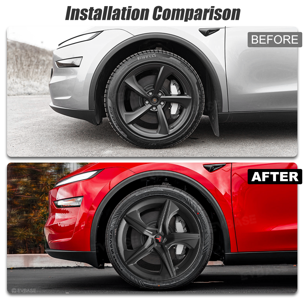 Tessgo Model Y Juniper 19" Wheel Covers Starfish Style Hubcaps for Tesla