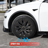 19" Aero Style Wheel Covers for Model Y Juniper Matte Black