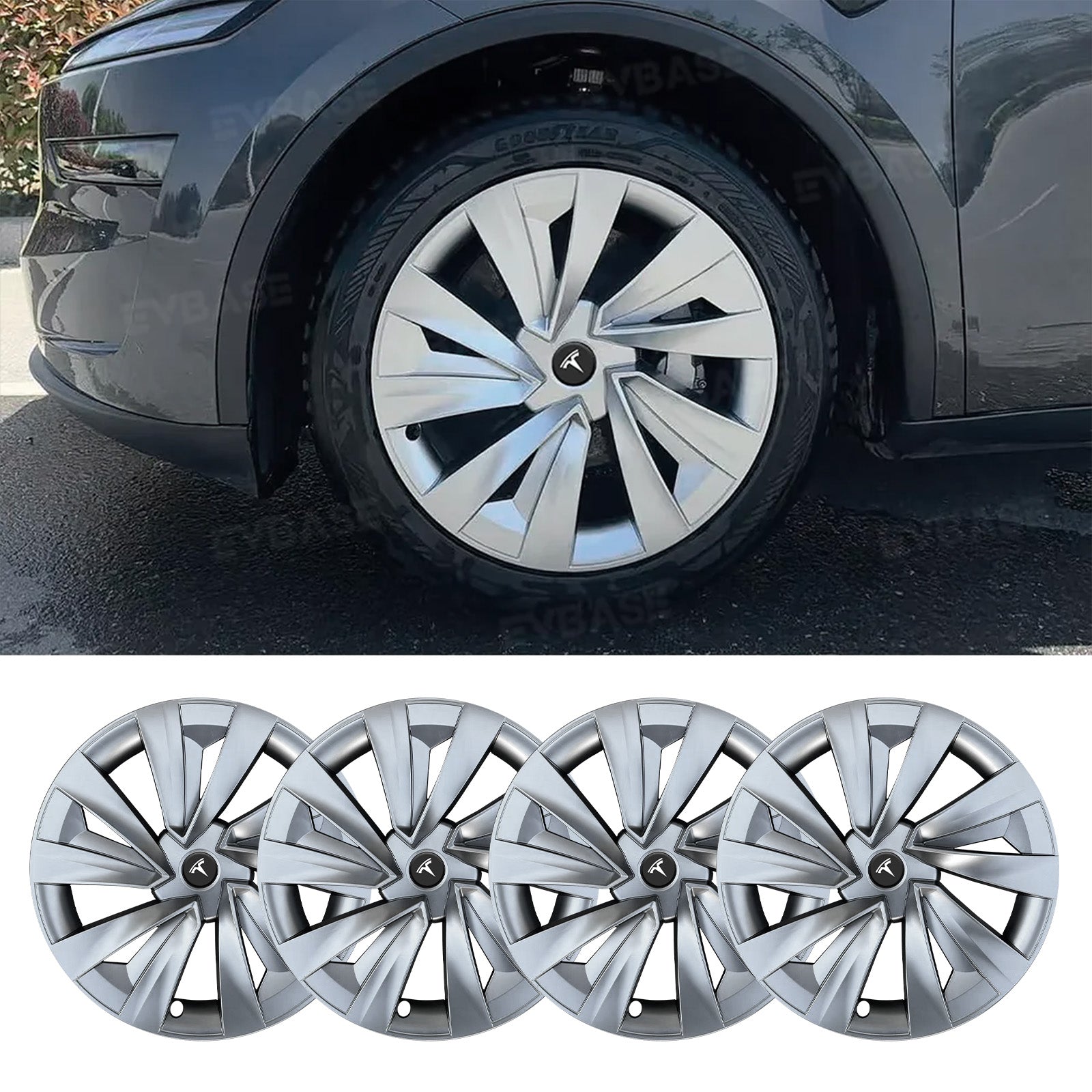 Tessgo 19" Turbine Style Full Wrapped Wheel Covers for Tesla Model Y