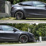 19" Wheel Covers Spiral Style for Model Y Juniper Matte Black 4PCS