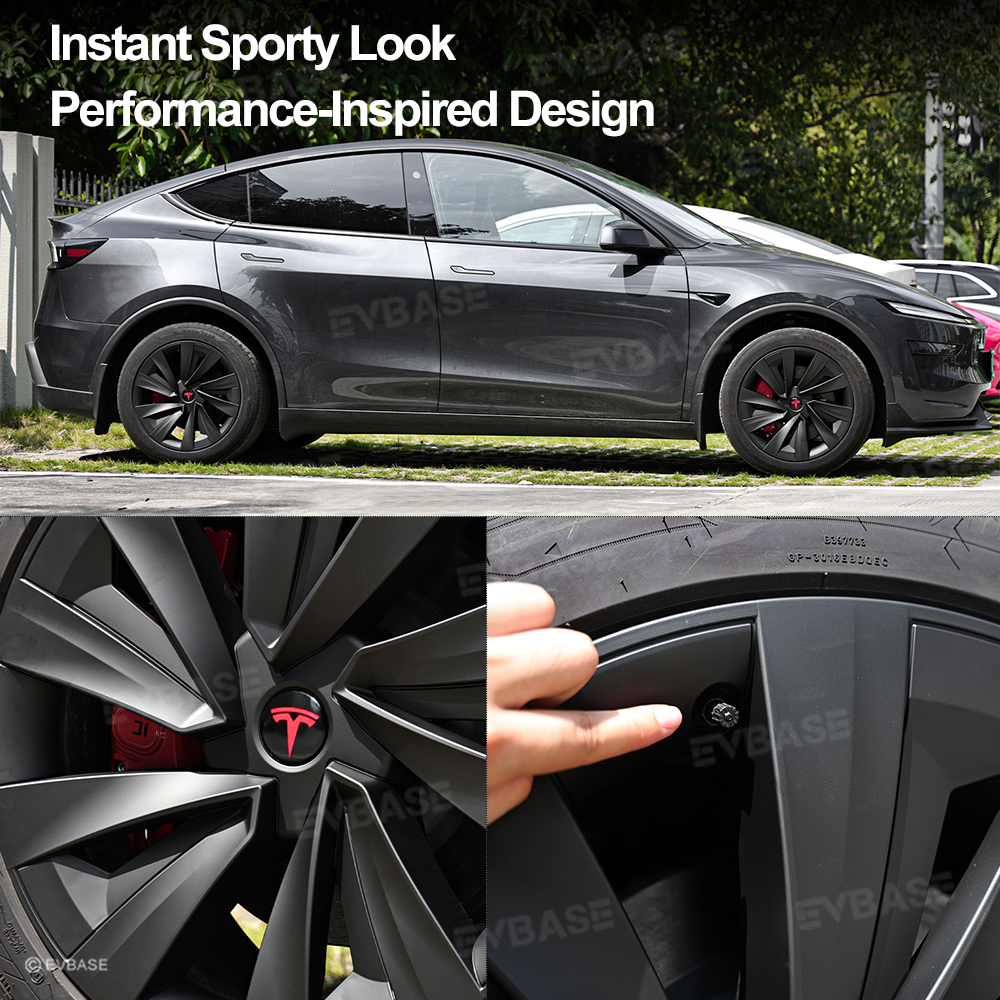 Tessgo 19" Spiral Style Dual-Color Wheel Covers for Tesla Model Y Juniper