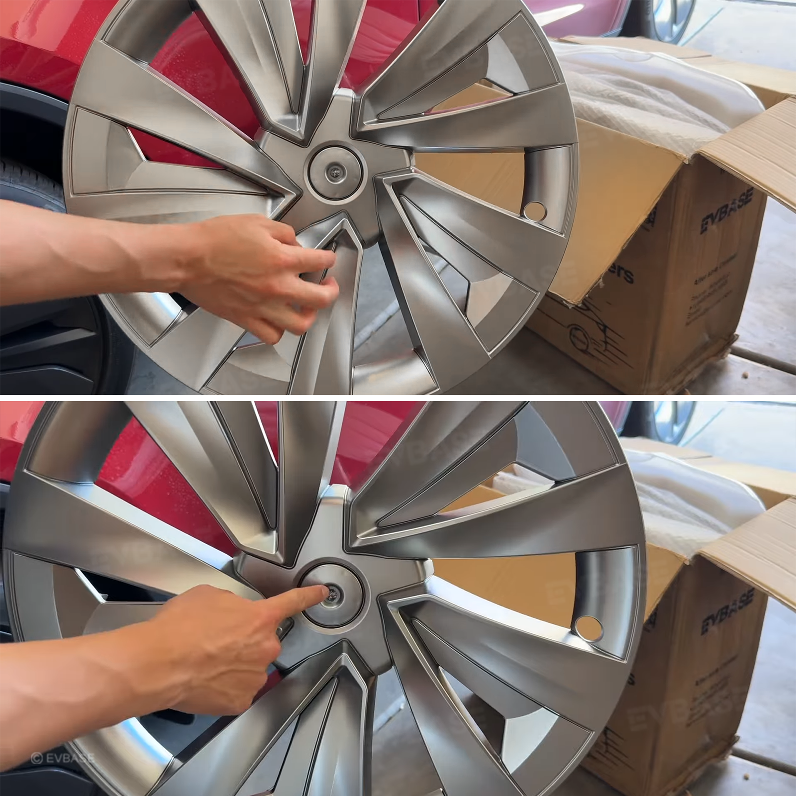 Tessgo "Helix-Aero" 19" Spiral Style Wheel Covers for Tesla Model Y Juniper 4PCS