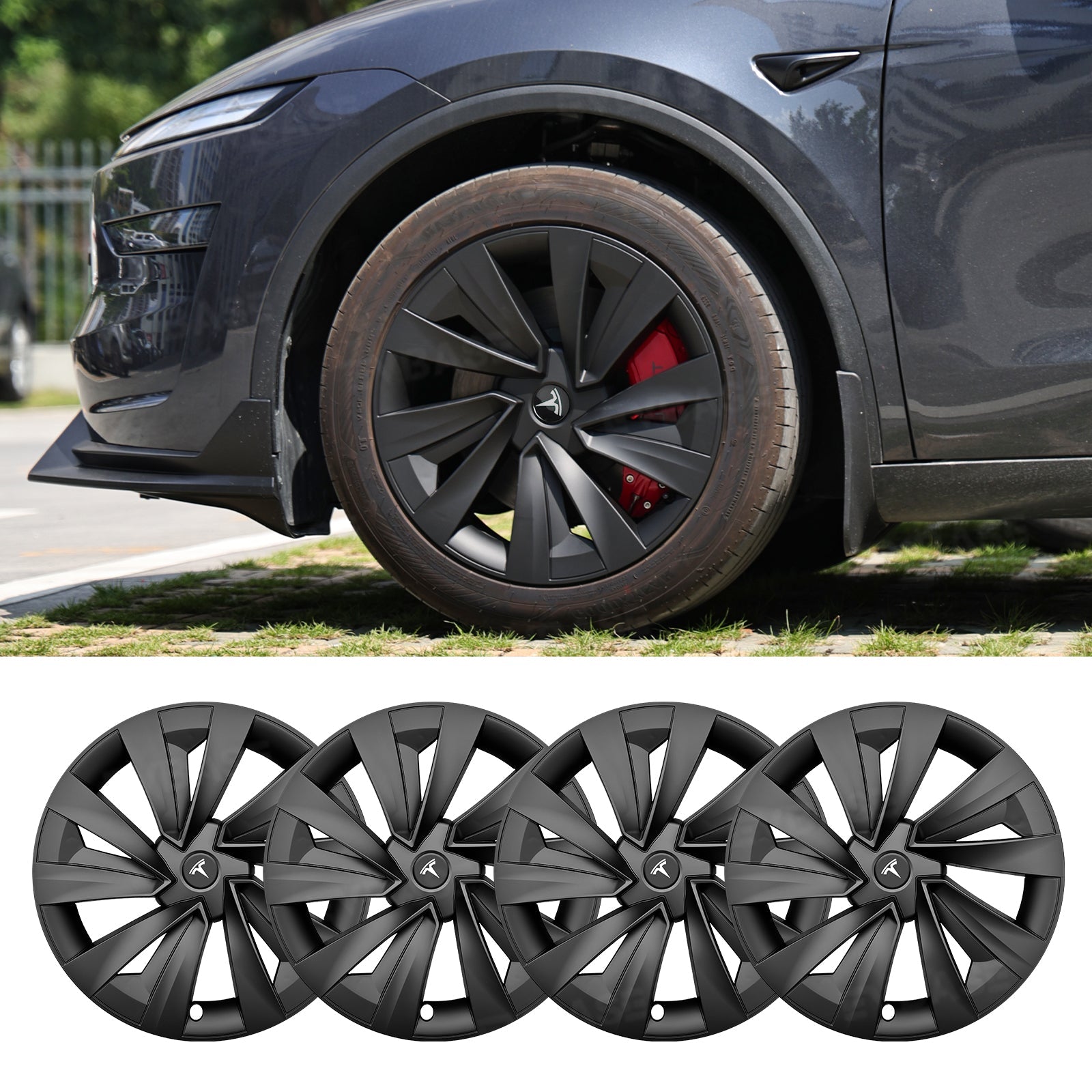 Tessgo 19" Turbine Style Full Wrapped Wheel Covers for Tesla Model Y