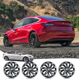 Turbine Style 18" Wheel Covers for Model 3 Matte Black Set of 4