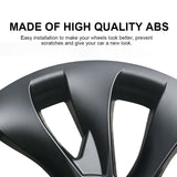 Turbine Style 18" Wheel Covers for Model 3 Matte Black Set of 4