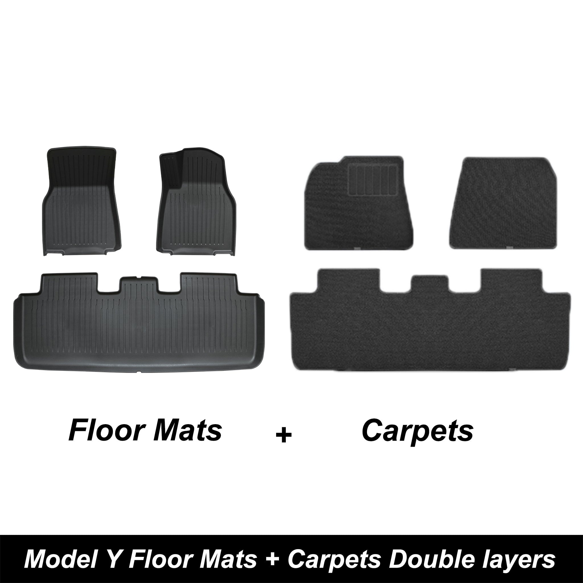 Teego All Weather Floor Mats Full Set for Tesla Model Y Right Hand Drive