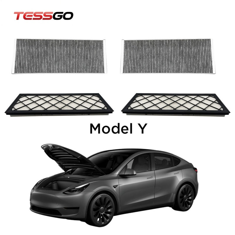 Bundle: Cabin & Intake HEPA Filters + Wiper Blades for Tesla Model Y 2020-2026+