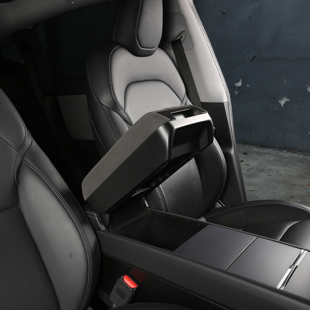 Plush Center Armrest with Drawers for Tesla Model Y Juniper 2025+