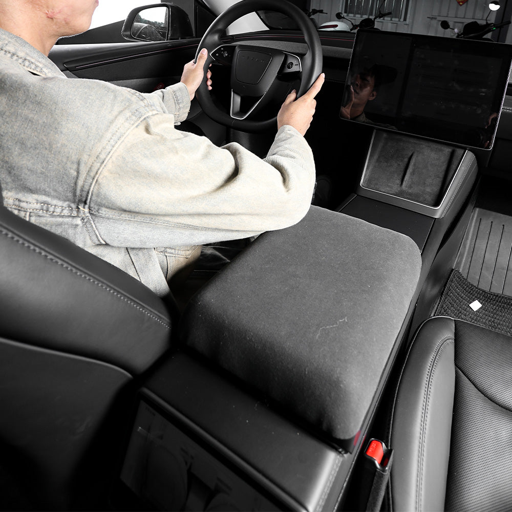 Alcantara Center Armrest with Drawers for Tesla Model Y Juniper 2025+