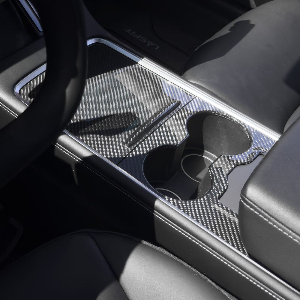 Premium Carbon Fiber Center Console Overlay for Tesla Model 3/Y