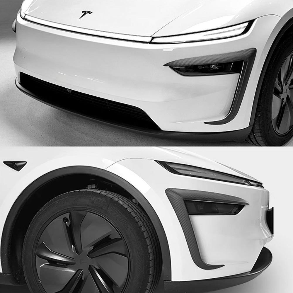 side view of model Y carbon fiber fog light trim