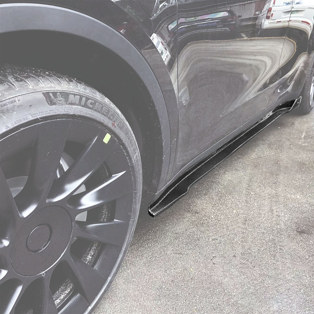 Premium Carbon Fiber Side Skirts for Tesla Model Y | High-Performance Aero Kit 2020-2024