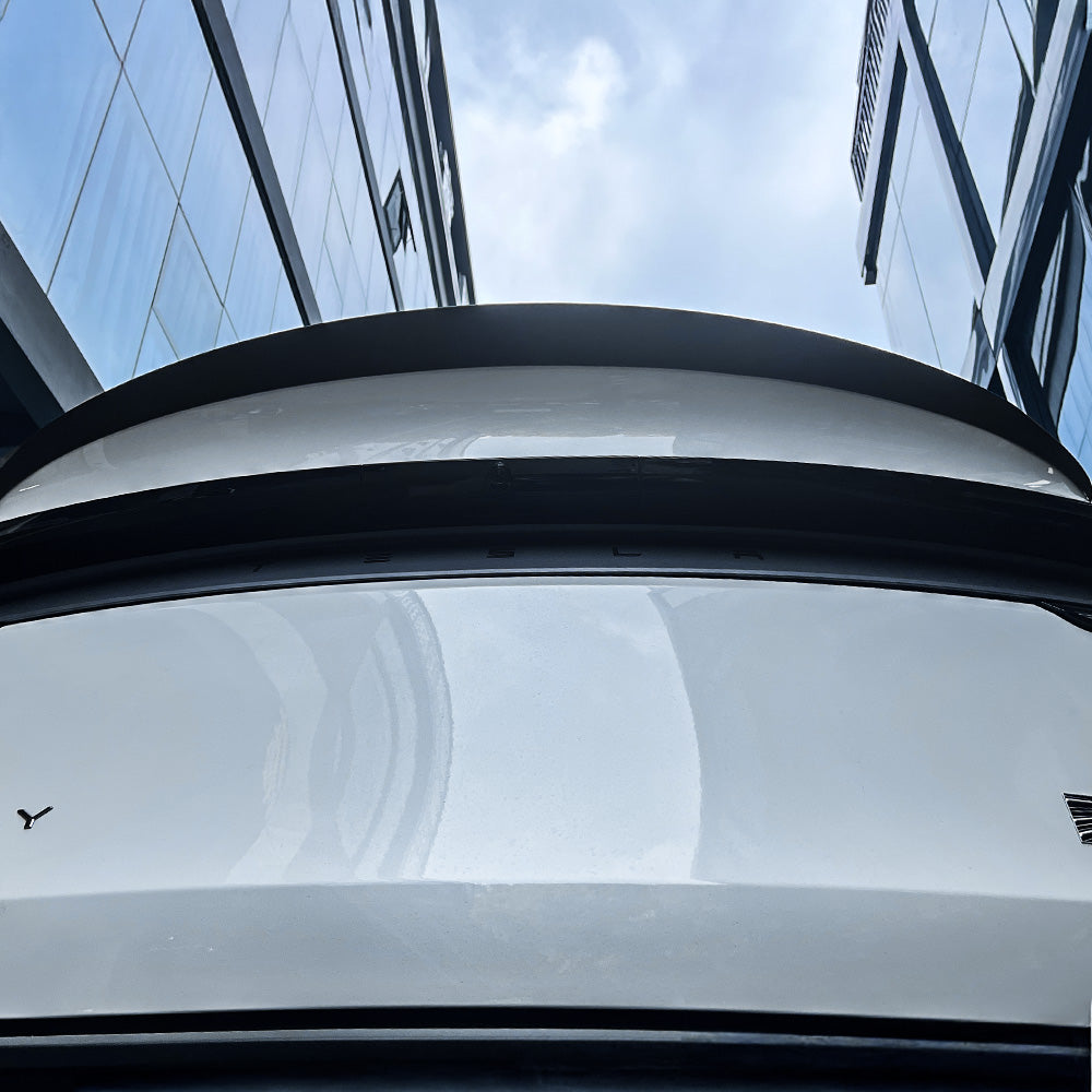 Tesla Model Y Juniper Carbon Fiber Spoiler Upragde shot photo