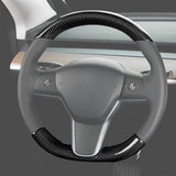 Premium Real Carbon Fiber Steering Wheel Cover for Tesla Model 3 & Y | Custom Fit Luxury Interior Upgrade