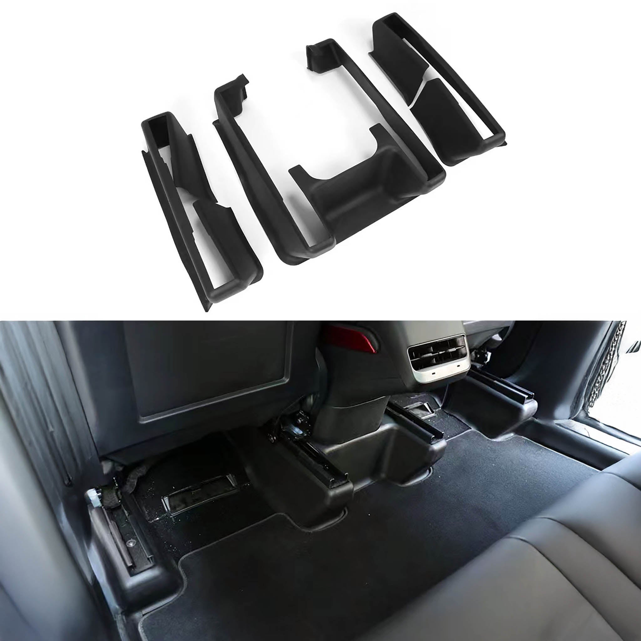 Tesla Model Y Seat Slide Rail Protectors | Premium TPE Flocking Guards | Interior Protection & Style Upgrade