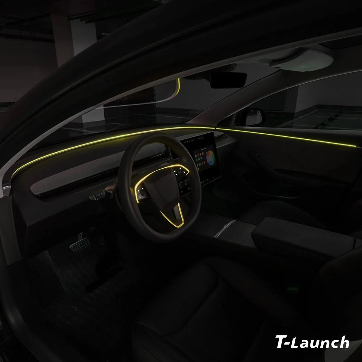 RGB Steering Wheel Ambient Lighting Kit for Tesla Model 3 Highland 2024+/Model Y Juniper 2025+/Model Y L 2026+