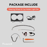 RGB Steering Wheel & Cup Holder Ambient Light Kit for Tesla Model 3 Highland 2024+ / Model Y Juniper 2025+ / Model YL 2026+