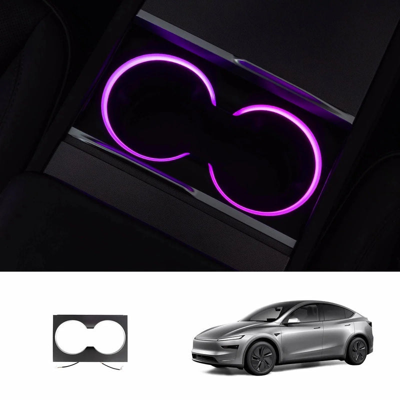 RGB Steering Wheel & Cup Holder Ambient Light Kit for Tesla Model 3 Highland 2024+ / Model Y Juniper 2025+ / Model YL 2026+