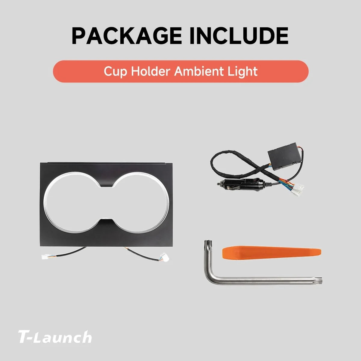RGB Steering Wheel & Cup Holder Ambient Light Kit for Tesla Model 3 Highland 2024+ / Model Y Juniper 2025+ / Model YL 2026+