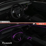 RGB Steering Wheel & Cup Holder Ambient Light Kit for Tesla Model 3 Highland 2024+ / Model Y Juniper 2025+ / Model YL 2026+