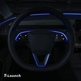 RGB Steering Wheel & Cup Holder Ambient Light Kit for Tesla Model 3 Highland 2024+ / Model Y Juniper 2025+ / Model YL 2026+