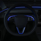 RGB Steering Wheel & Cup Holder Ambient Light Kit for Tesla Model 3 Highland 2024+ / Model Y Juniper 2025+ / Model YL 2026+