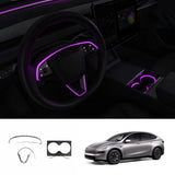 RGB Steering Wheel & Cup Holder Ambient Light Kit for Tesla Model 3 Highland 2024+ / Model Y Juniper 2025+ / Model YL 2026+