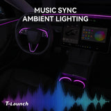 RGB Steering Wheel & Cup Holder Ambient Light Kit for Tesla Model 3 Highland 2024+ / Model Y Juniper 2025+ / Model YL 2026+