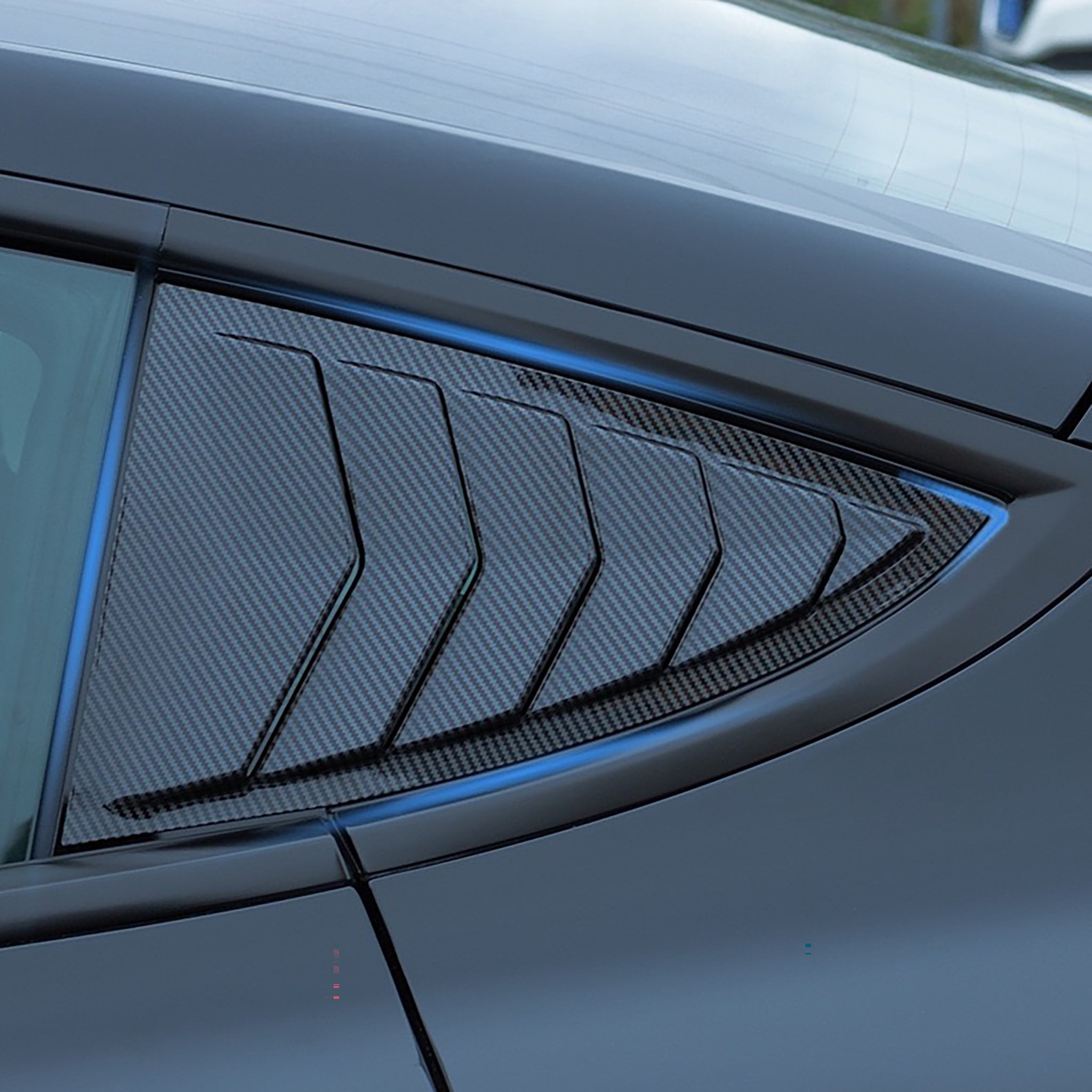 Racing-Style Rear Side Quarter Window Louvers for Tesla Model 3 2017-2024