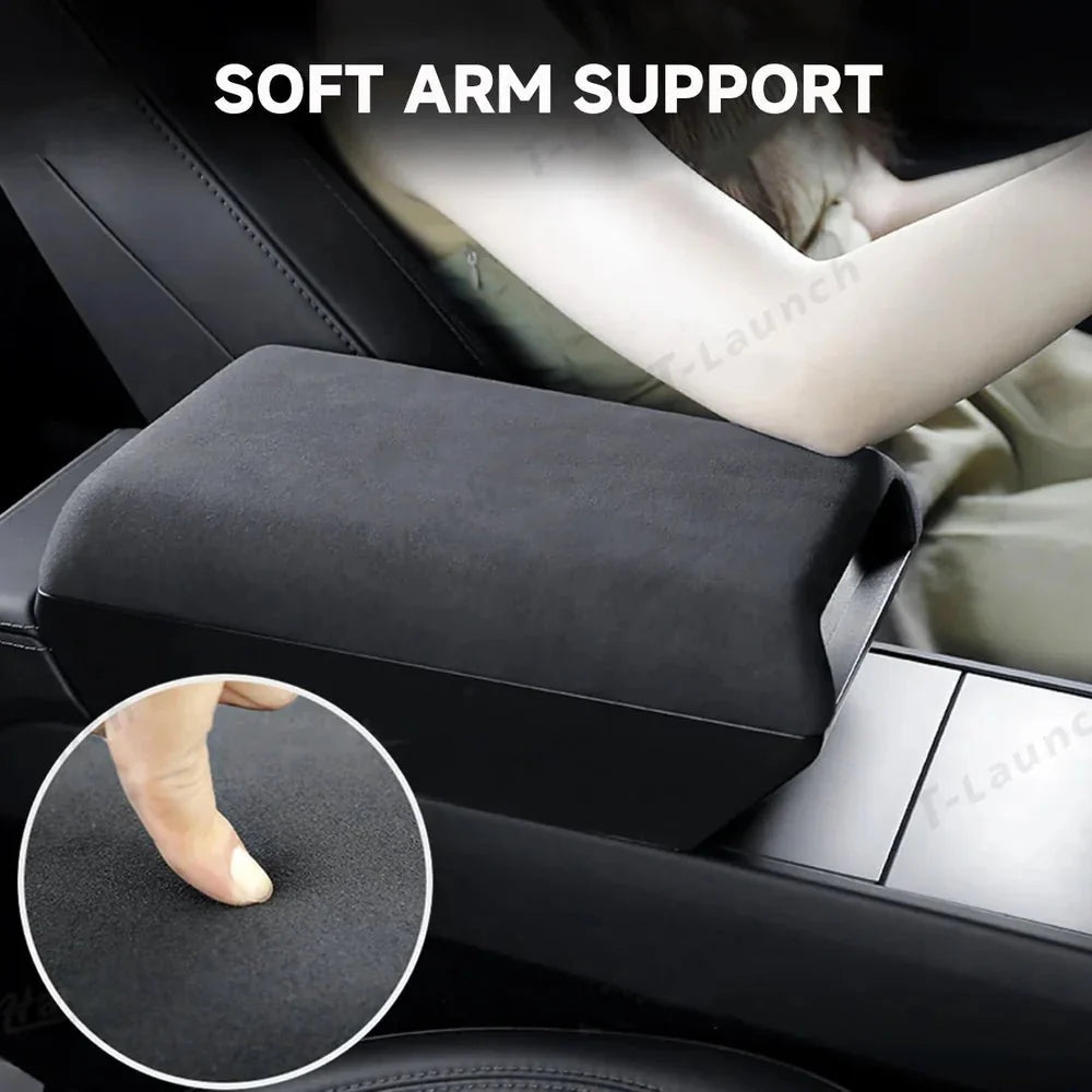 Raised Armrest Cover with Hidden Storage for Tesla Model Y L 2026+