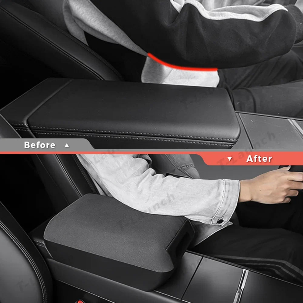 Raised Armrest Cover with Hidden Storage for Tesla Model Y L 2026+