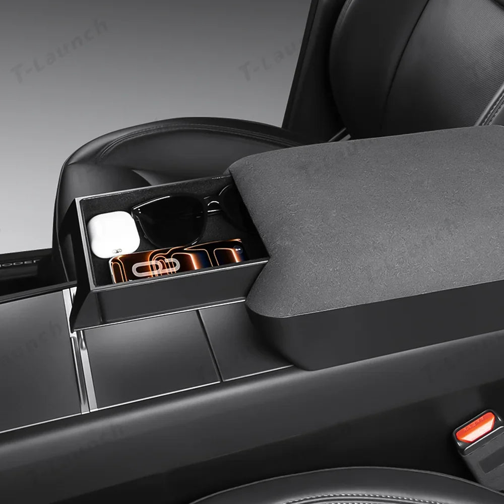 Raised Armrest Cover with Hidden Storage for Tesla Model Y L 2026+