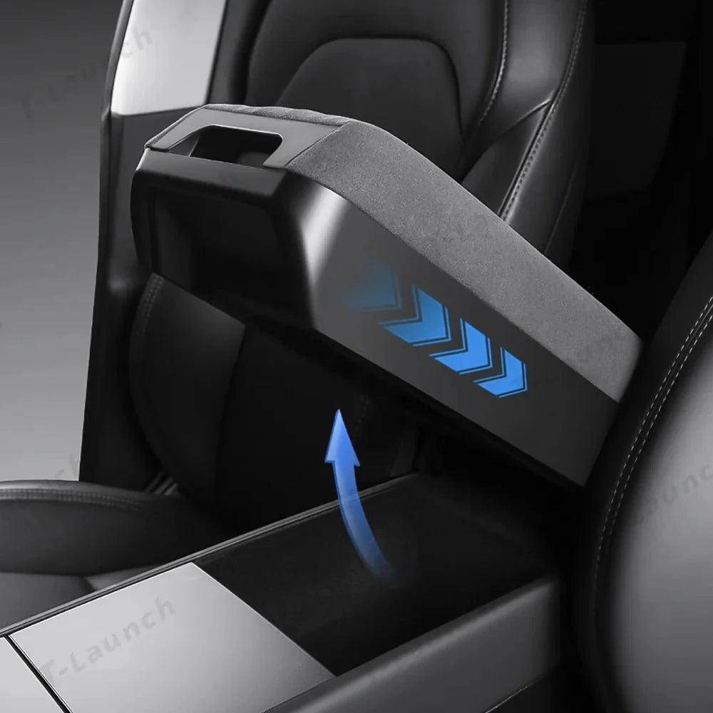 Raised Armrest Cover with Hidden Storage for Tesla Model Y L 2026+
