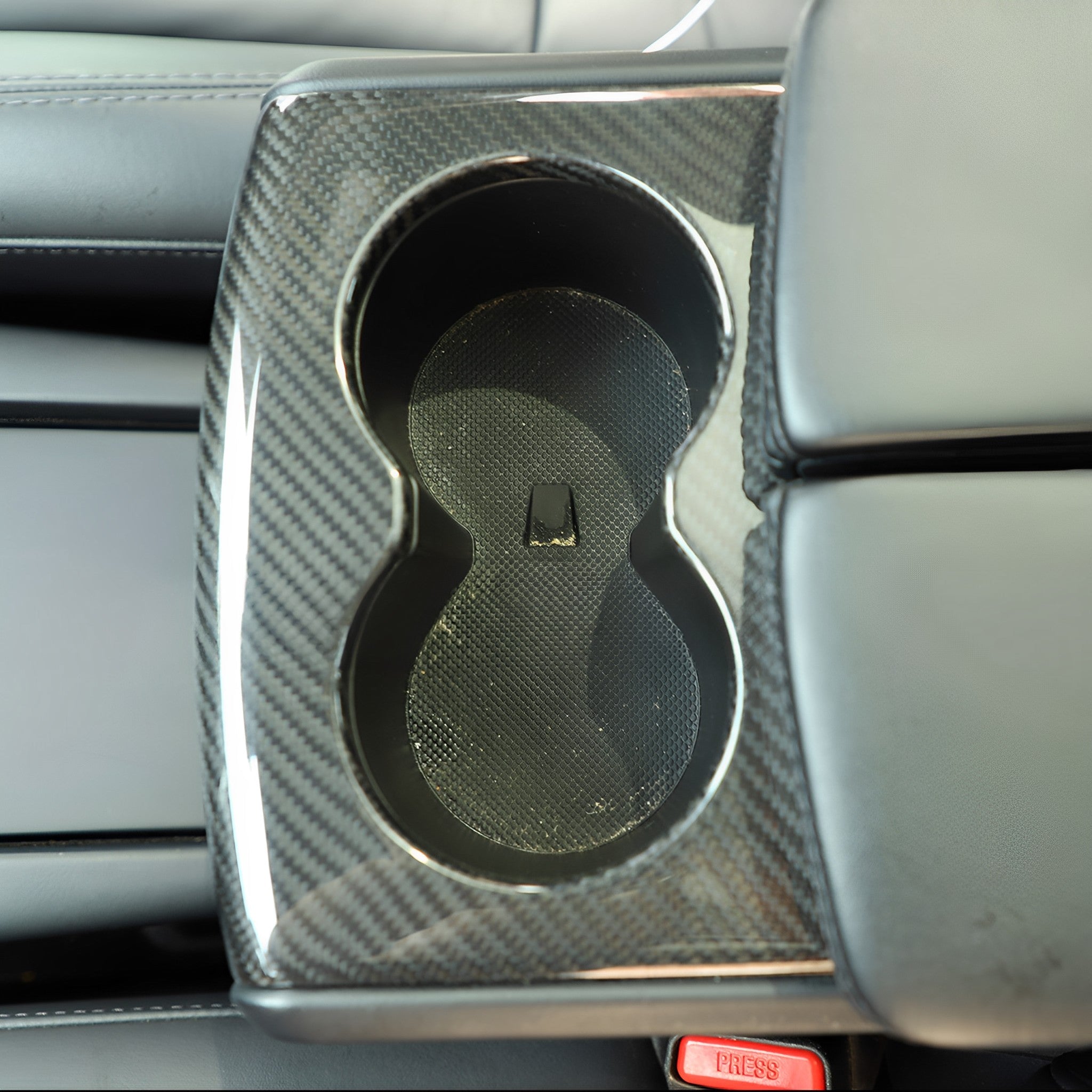 Carbon Fiber Cup Holder Cover Trim For Pre-Refresh Model S / X