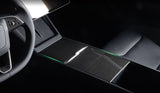 Real Carbon Fiber Center Console Overlays for Tesla Highland 2024+ Model 3 (3 pieces)