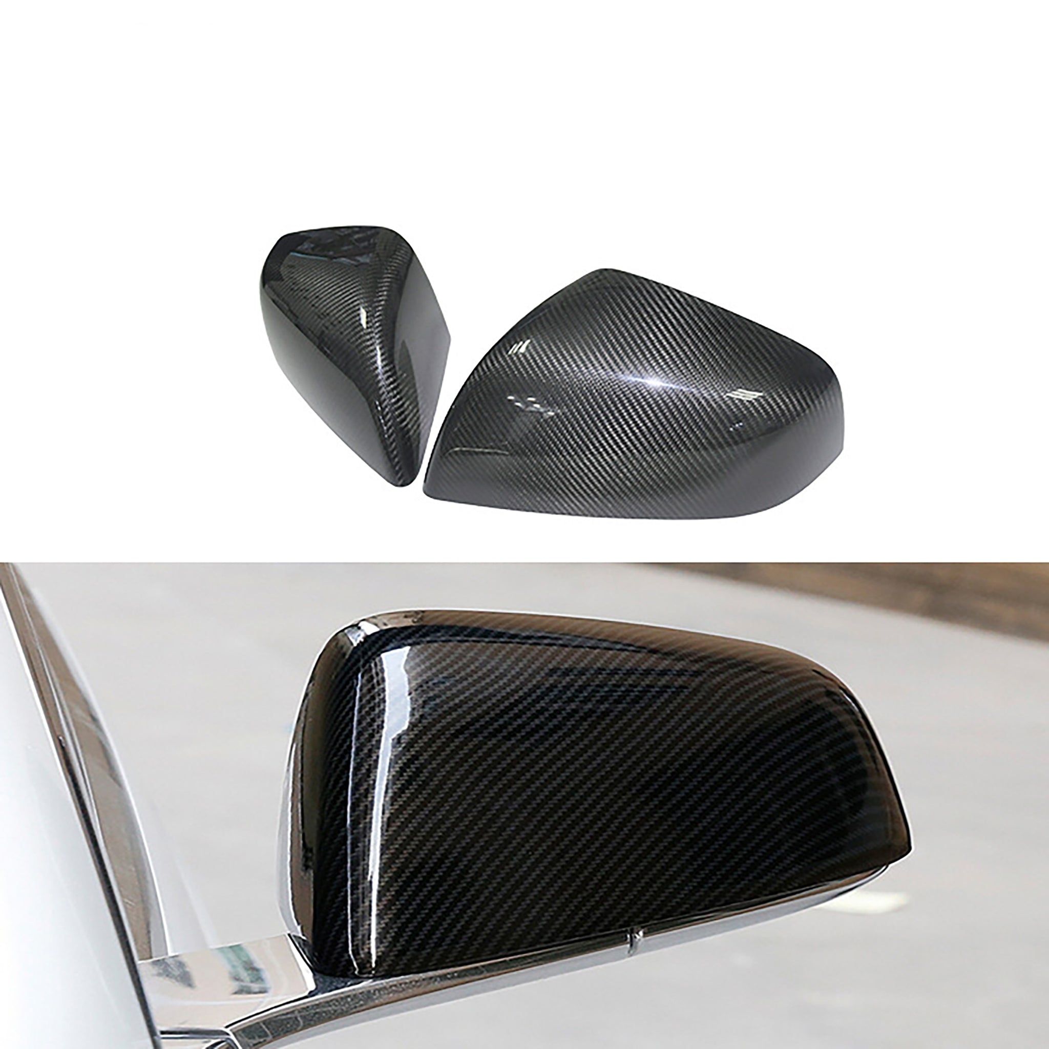 Real Carbon Fiber Mirror Covers For Tesla Model X 2016-2026