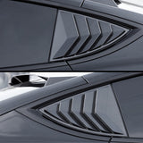 Real carbon fiber Rear Side Window Louvers installed on Tesla Model Y - glossy