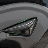 front view of Tesla Model 3 Highland / Y Juniper Dry Carbon Fiber Camera Covers