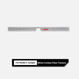 White carbon fiber texture for model Y Juniper trunk button accent sticker