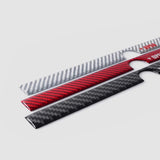 Real Carbon Fiber Rear Trunk Button Sticker for Tesla Model Y Juniper - silver red black