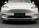 Teego V-Type Carbon Fiber Aero Front Lip for Tesla Model Y | High-Performance Aerodynamic Body Kit