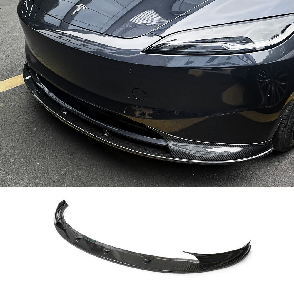 Real Carbon Fiber Aero Front Lip Spoiler for 2024+ Tesla Model 3 Premium