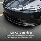 Real Carbon Fiber Aero Front Lip Spoiler for 2024+ Tesla Model 3 Premium