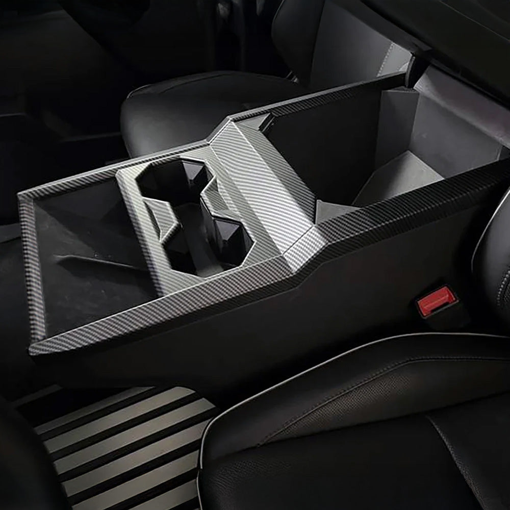 Real Carbon Fiber Cybertruck Center Console & Cup Holder Frame