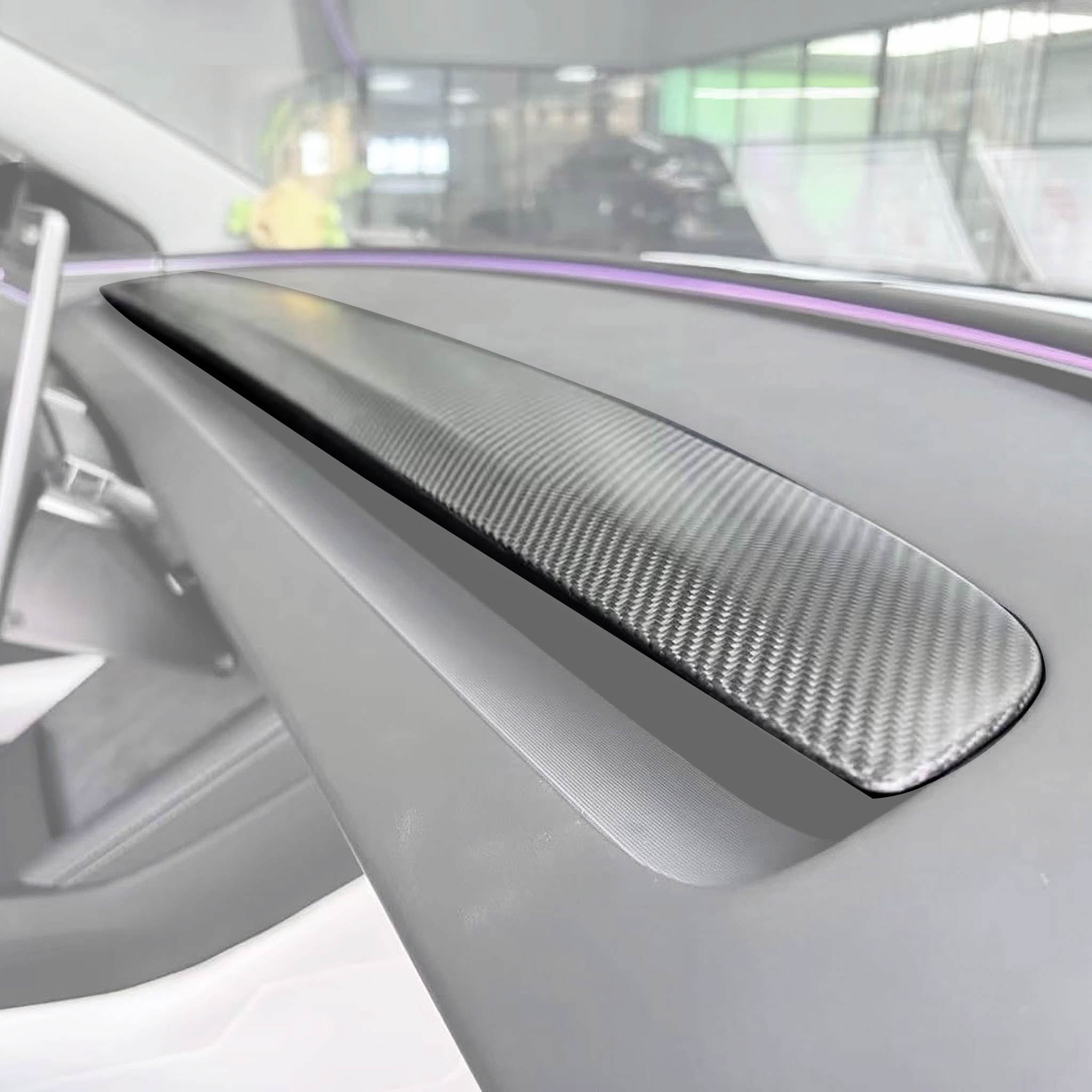 Real Carbon Fiber Dashboard Overlays for New Tesla 2024+ Model 3 Highland (Stick-on type)