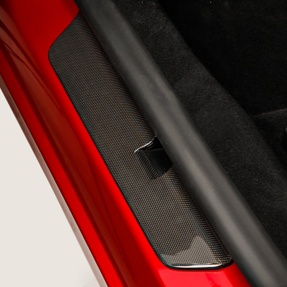 Real Carbon Fiber Door Sill Covers for Tesla Model 3/Y